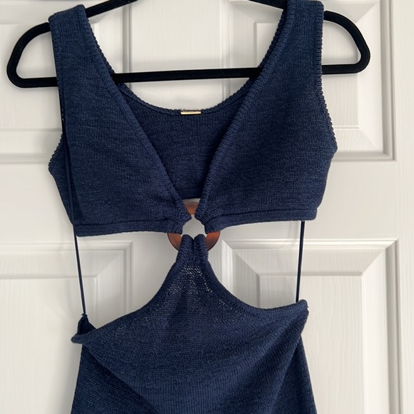 Cult Gaia Bank Cutout Knit Maxi Navy Dress - Picture 2 of 6